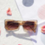 Brown Chunky Triangle Cat Eye Sunglasses, thumbnail 3 of 4