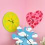 Cherry Happy Face Heart Shape Decorative Clock, thumbnail 7 of 7