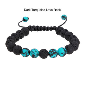 Chakra Lava Rock Adjustable Bracelet Gift For Her And Him Turquoise Bracelet, 3 of 8
