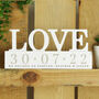 Personalised Wedding Date Wooden Love Ornament, thumbnail 3 of 3