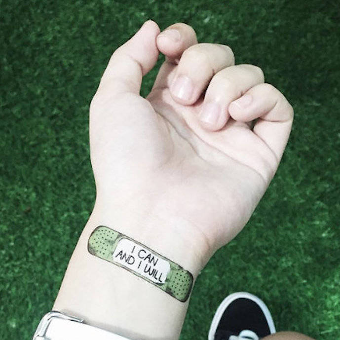self care band aid temporary tattoos mental health by motivational