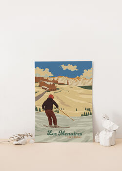 Les Menuires Ski Resort France Travel Poster Art Print, 2 of 8