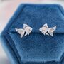 Fish Goldfish Stud Earrings In Sterling Silver, thumbnail 1 of 11
