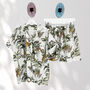 Giraffe And Leopard Print 100% Cotton Ladies Pyjama Short Set In White, thumbnail 3 of 5