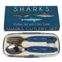 Shark Design Spoon And Fork Children's Cutlery Set, thumbnail 3 of 11