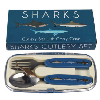 Shark Design Spoon And Fork Children's Cutlery Set, 3 of 11