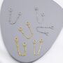 Sterling Silver Hoop Earring Linking Chains, thumbnail 1 of 12