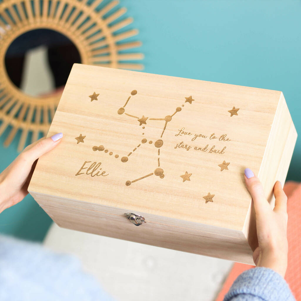 Personalised Star Sign Keepsake Memory Box For Her, 1 of 5