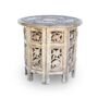Mangowood Elephant Carved Octagonial Side Table, thumbnail 4 of 5