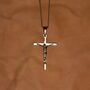 Crucifix Handmade Stainless Steel Necklace, thumbnail 5 of 5