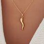 Gold Plated Sterling Silver Cornicello Necklace 14–22', thumbnail 1 of 6