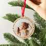 Personalised Wooden Photo Christmas Tree Decoration, thumbnail 1 of 3