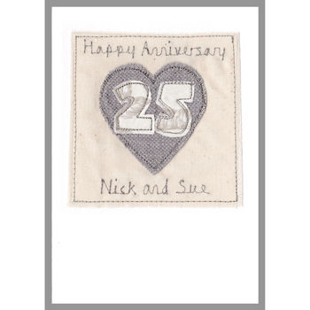 Personalised 25th Silver Wedding Anniversary Card, 10 of 12