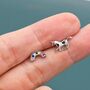 Mismatched Unicorn And Rainbow Stud Earrings In Sterling Silver, thumbnail 7 of 12