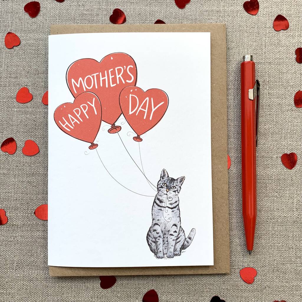 Personalised Tabby Cat Mother's Day Card, 1 of 4