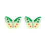 Butterfly Stud Earrings In Green, thumbnail 2 of 2