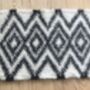 Scandinavian Style Handwoven Sheep Wool Checkerboard Rug, thumbnail 4 of 6