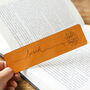 Personalised Name And Birth Flower Leather Bookmark, thumbnail 1 of 4