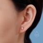 White Opal Oval Stud Earrings In Sterling Silver, thumbnail 8 of 12