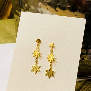 Gold Star Earrings, 3 of 3