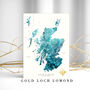 Loch Lomond Gold Scotland Watercolour Map, thumbnail 1 of 6