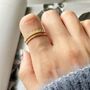 14 K Dainty Gold Double Band Crown Ring, thumbnail 4 of 6