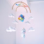 Unicorn Nursery Mobile Flying With Rainbow Balloons, thumbnail 1 of 9