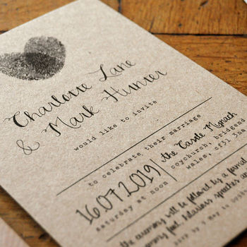 Fingerprint And Calligraphy Wedding Invitation Suite, 4 of 10