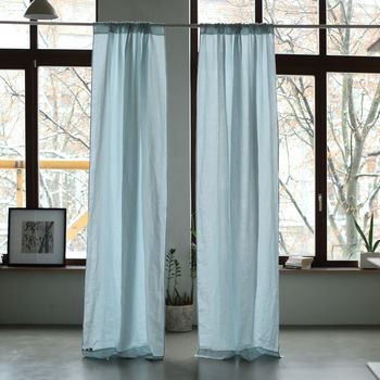 Stone Washed Rod Pocket Linen Curtain Panel, 5 of 11