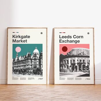 Leeds Kirkgate Market Mid Century Style Print, 2 of 9