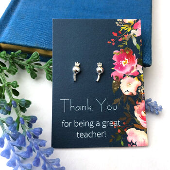 Thank You Teacher Gift Sterling Silver Poppy Seed Head Earrings, 3 of 10