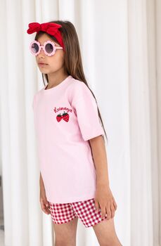 Personalised Embroidered Summer Strawberry T Shirt, 4 of 9