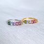 Rainbow Multicoloured Gemstone Half Eternity Ring, thumbnail 4 of 12