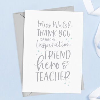 Personalised Teacher Thank You Card By Project Pretty ...