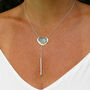 Chalcedony Gemstone Sterling Silver Lariat Necklace, thumbnail 4 of 6
