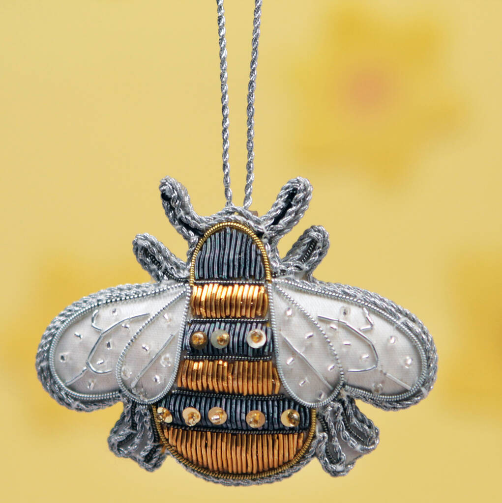 Zari Embroidery Bee Easter Hanging Decoration, 1 of 4