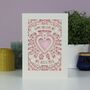 Personalised Papercut Mother's Day Heart Card, thumbnail 1 of 7