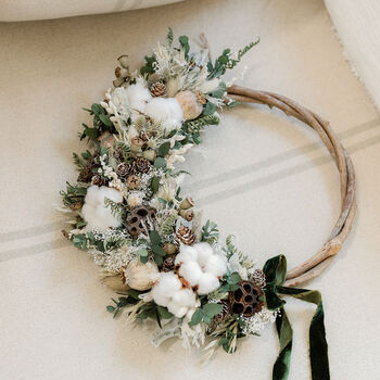 Winter White's Dried Flower Christmas Wreath, 6 of 6