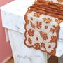 Burnt Orange Lace Leaf Autumn Table Runner, thumbnail 2 of 7