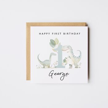 Dinosaur 2nd Birthday Card For Boy *Age Options, 2 of 5