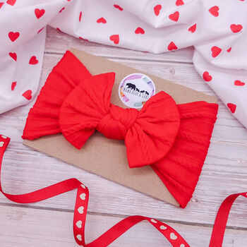 Red Heart Valentine Baby Headbands Bows, 3 of 6