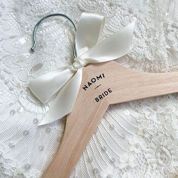 Personalised Wedding Dress Wooden Hanger, 7 of 7