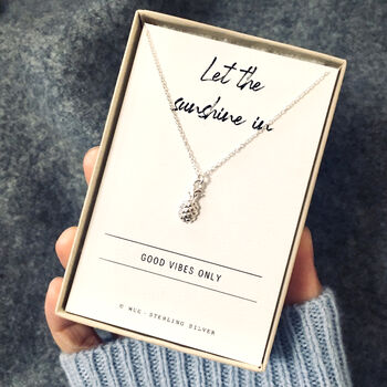 Sunshine Pineapple Necklace In Sterling Silver, 2 of 10