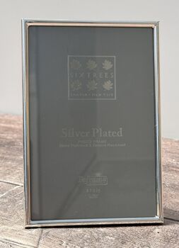 Sixtrees Slim Silver Plated Border Photo Frame, Four X Six, 2 of 3