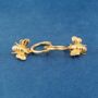 Sweet As Honey Bee Hoop Earrings, 18 K Gold, thumbnail 4 of 7