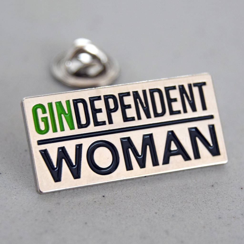 'Gindependent Woman' Enamel Pin Badge, 1 of 4