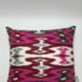 Square Ikat Silk Cushion Watermelon Weave, thumbnail 2 of 8