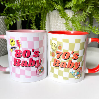 Personalised 70's Baby Decade Mug Birthday Gift, 3 of 5