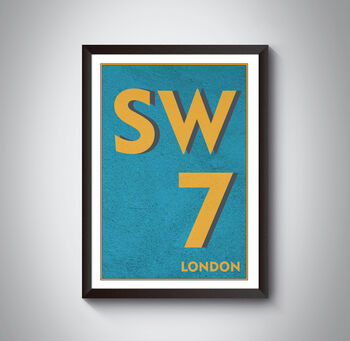 Sw7 West Kensington London Postcode Print, 7 of 8