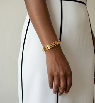 Nami 18 K Gold Plated Twist Bangle, 2 of 5